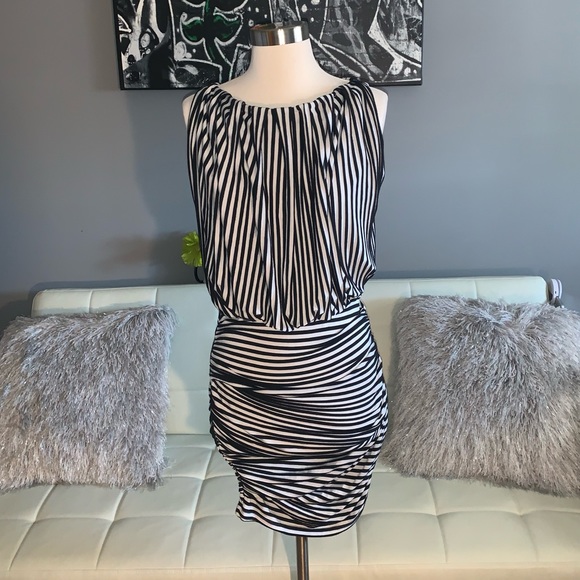 Max Studio Dresses & Skirts - Max studio! Black &?white fitted but draped dress!